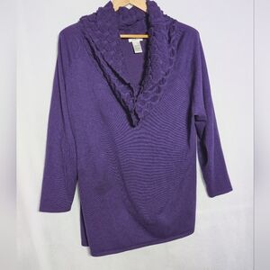 Isela Woman 2X Cowl Neck Purple Women's Sweater